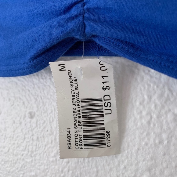 American Apparel royal blue ruched front tube bra - Picture 2 of 3